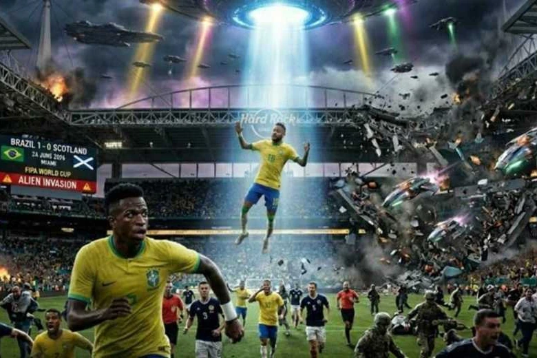 No hubo una invasión extraterrestre en el partido Brasil vs. Escocia