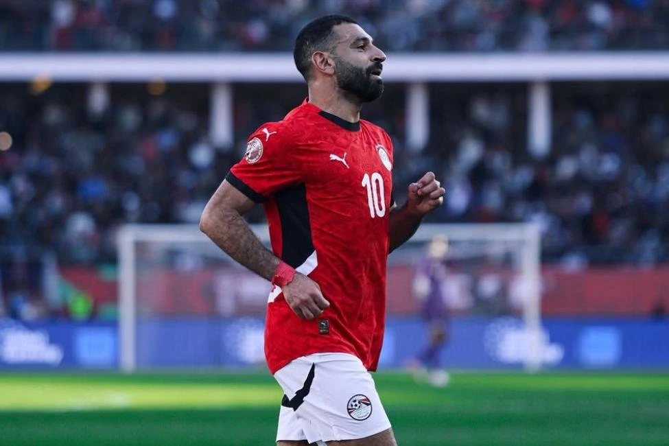 Mohamed Salah celebra la victoria de Egipto ante Nueva Zelanda
